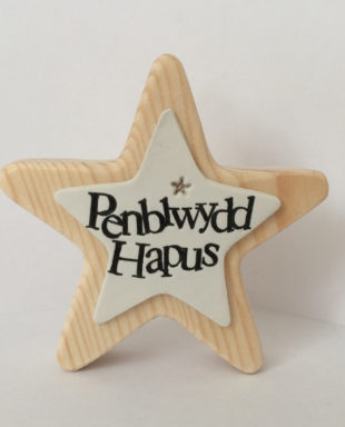 Addurn Seren Pren Penblwydd Hapus
