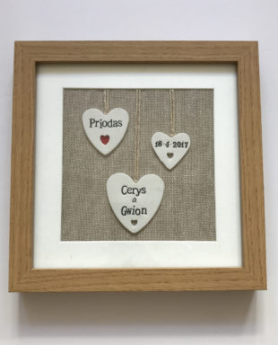 Wedding Frame 3 Hanging Hearts