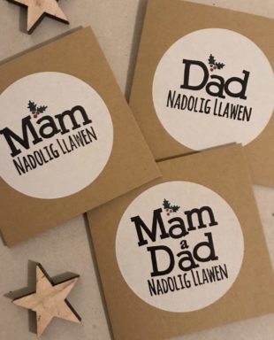 Cerdyn Nadolig Mam a Dad/Mam/Dad