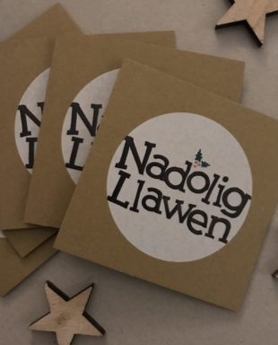 Pecyn o 5 Cardiau Nadolig Llawen